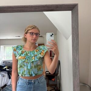 Steve Madden Women's Yellow and Blue Blouse